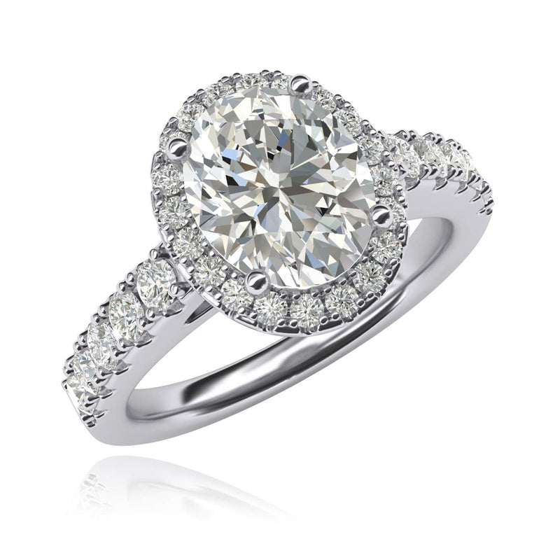 Engagement Rings Silver Brilliant 8x10mm Oval Shape Moissanite Promise Rings