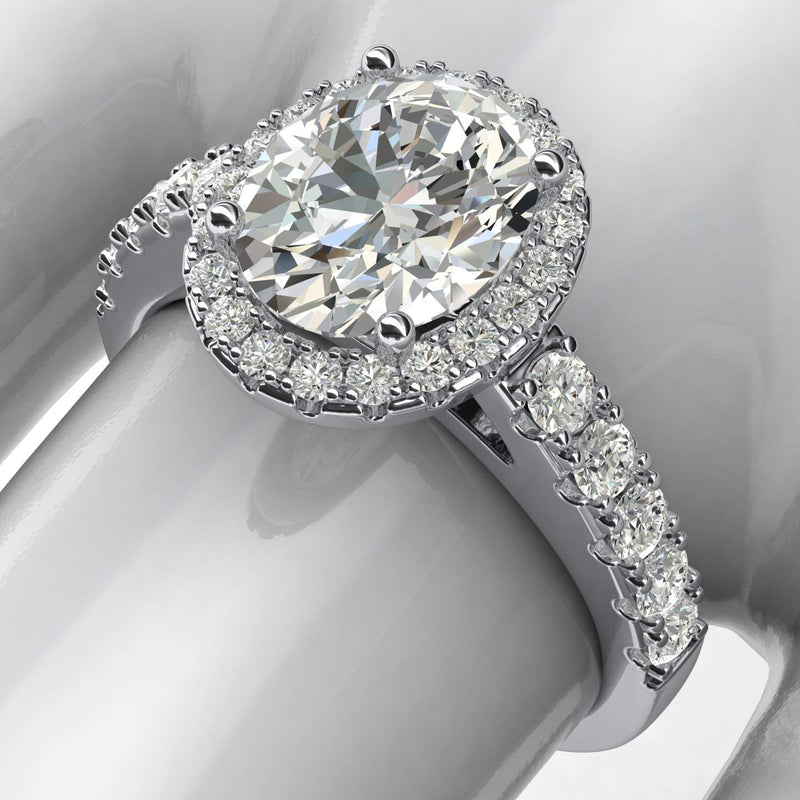 Engagement Rings Silver Brilliant 8x10mm Oval Shape Moissanite Promise Rings