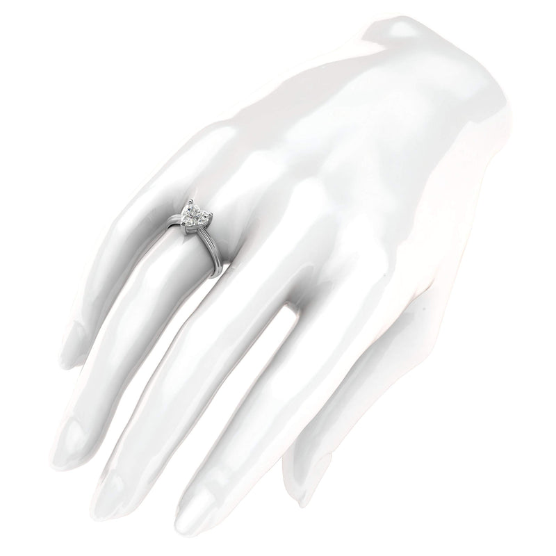 Engagement Rings Silver Heart-shaped Moissanite Promise Rings