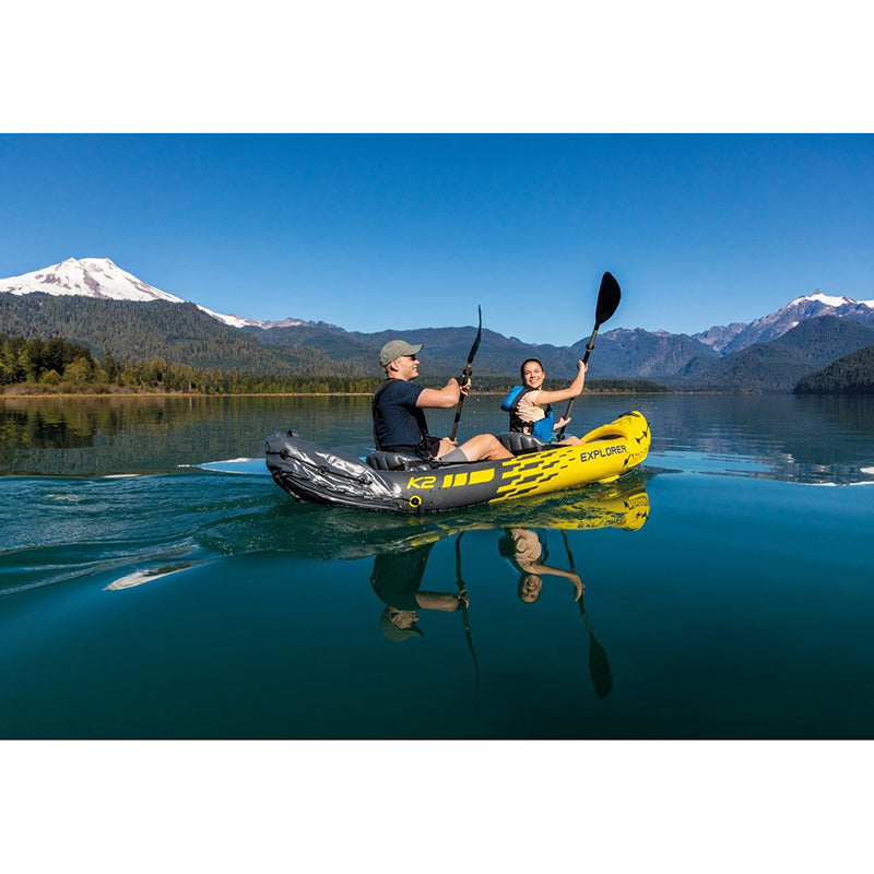 Intex Explorer K2 Kayak, 2-Person Inflatable Kayak with Oars and Hand Pump