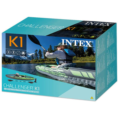 Intex Challenger Kayak Series, Inflatable Kayak Set with Aluminum Oars and High Output Manual Hand Pump