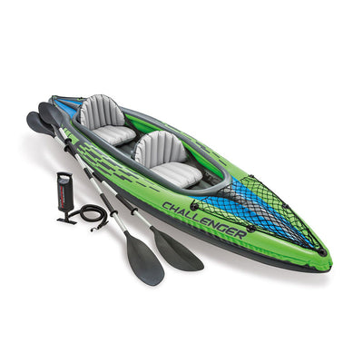 Intex Challenger Kayak Series, Inflatable Kayak Set with Aluminum Oars and High Output Manual Hand Pump