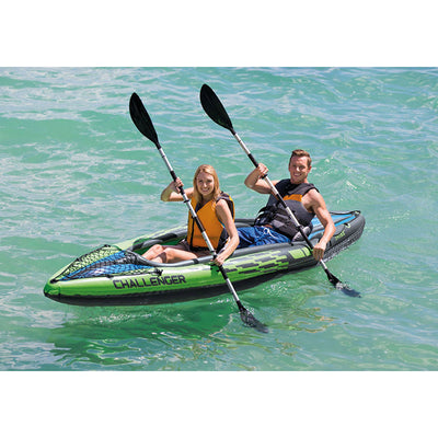 Intex Challenger Kayak Series, Inflatable Kayak Set with Aluminum Oars and High Output Manual Hand Pump