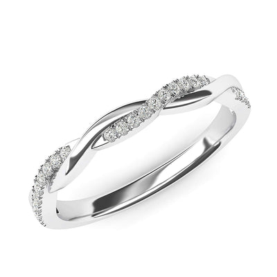 Engagement Rings 10k White Gold 2.5mm Petite Twisted Vine Moissanite Rings
