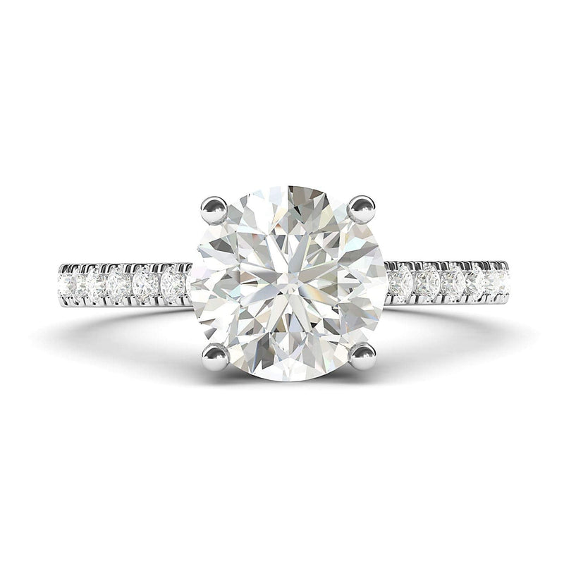 Engagement Rings 10k White Gold Classic 4-Prong 2CT Moissanite Promise Rings