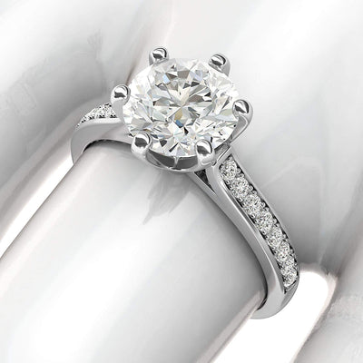 Engagement Rings 10k White Gold Classic 6-Prong 2CT Moissanite Promise Rings