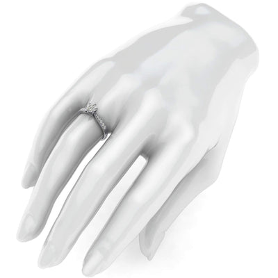 Engagement Rings 10k White Gold 6-Prong with Side Stones 1CT Moissanite Rings