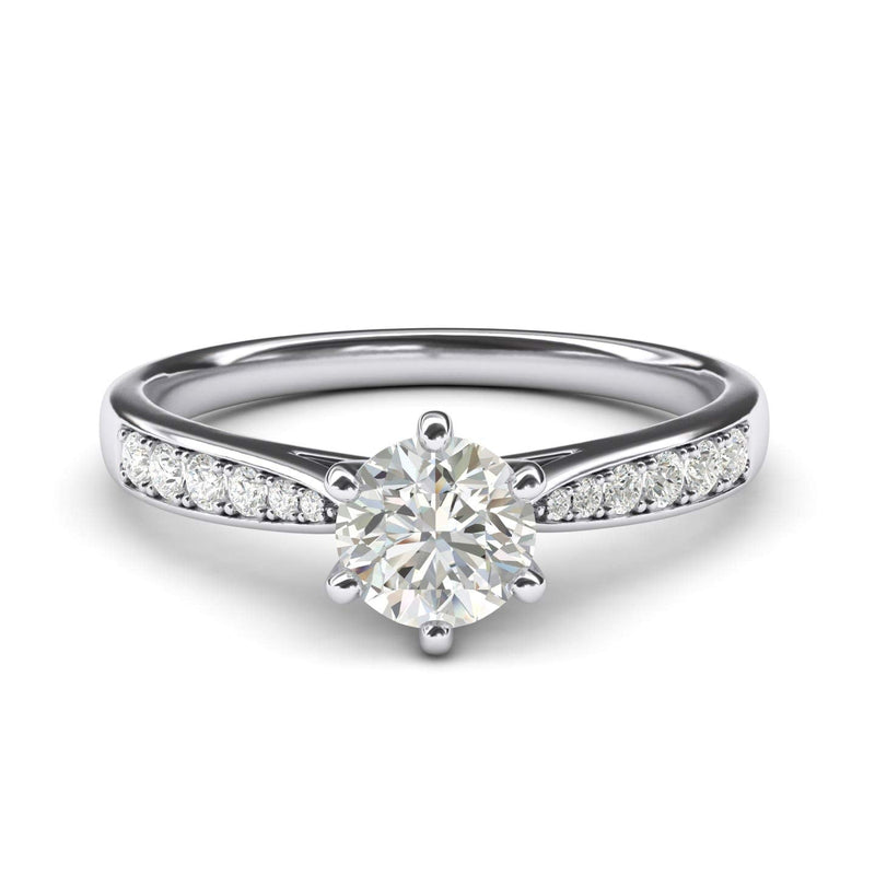Engagement Rings 14k white gold 6-Prong 1CT Moissanite Promise Rings
