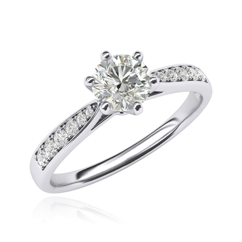Engagement Rings 14k white gold 6-Prong 1CT Moissanite Promise Rings
