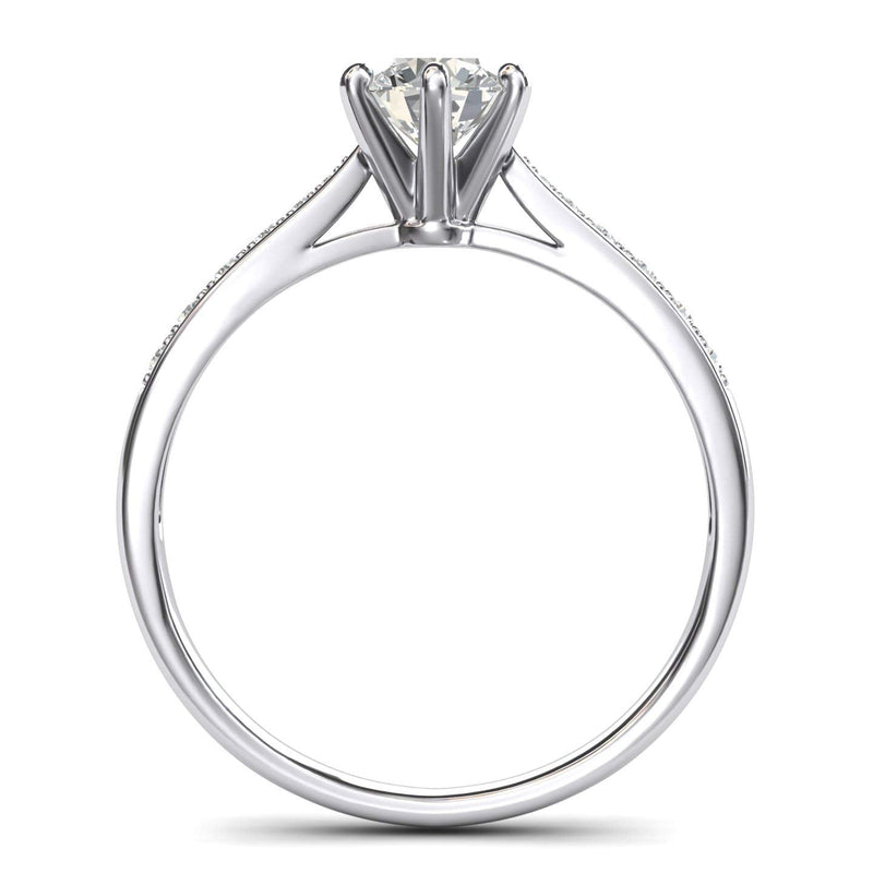Engagement Rings 14k white gold 6-Prong 1CT Moissanite Promise Rings