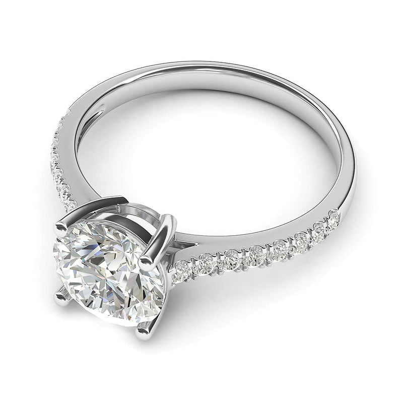 Engagement Rings 14k White Gold Classic 4-Prong 2CT Moissanite Promise Rings