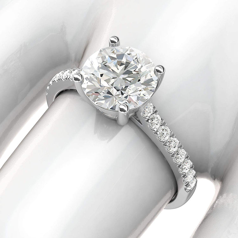 Engagement Rings 14k White Gold Classic 4-Prong 2CT Moissanite Promise Rings