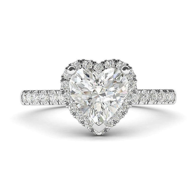 Engagement Rings 14k White Gold Heart-shaped Moissanite Promise Rings