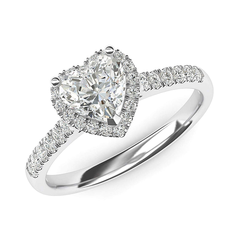 Engagement Rings 14k White Gold Heart-shaped Moissanite Promise Rings