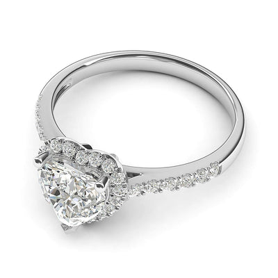 Engagement Rings 14k White Gold Heart-shaped Moissanite Promise Rings