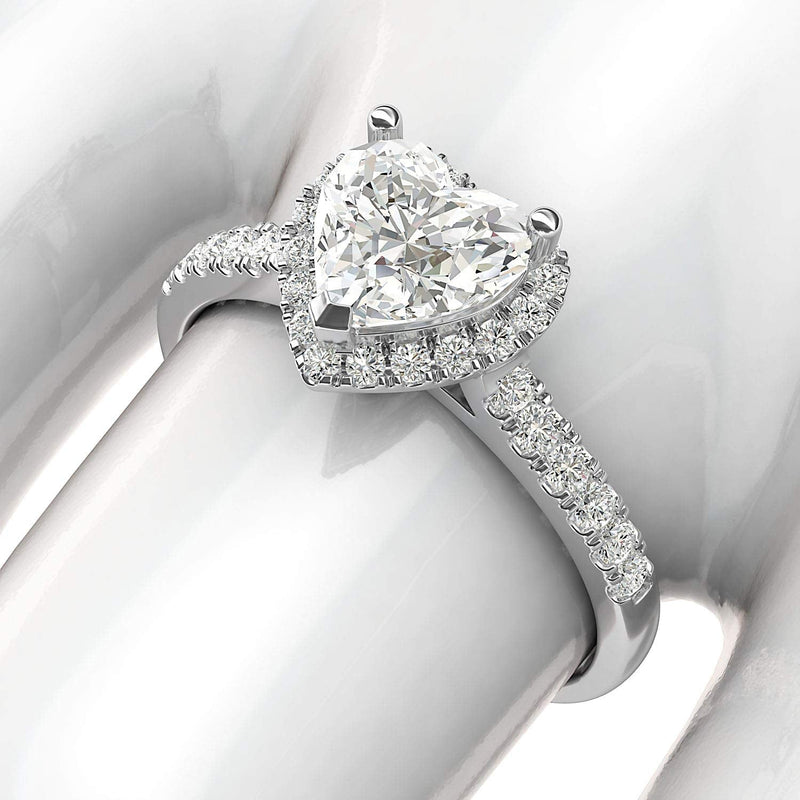 Engagement Rings 14k White Gold Heart-shaped Moissanite Promise Rings