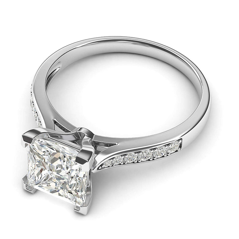 Engagement Rings 14k White Gold Princess Cut 1.5ct Moissanite Promise Rings