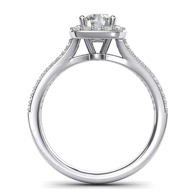 Engagement Rings Cushion Shape Halo Split Shank 1CT Moissanite Promise Rings