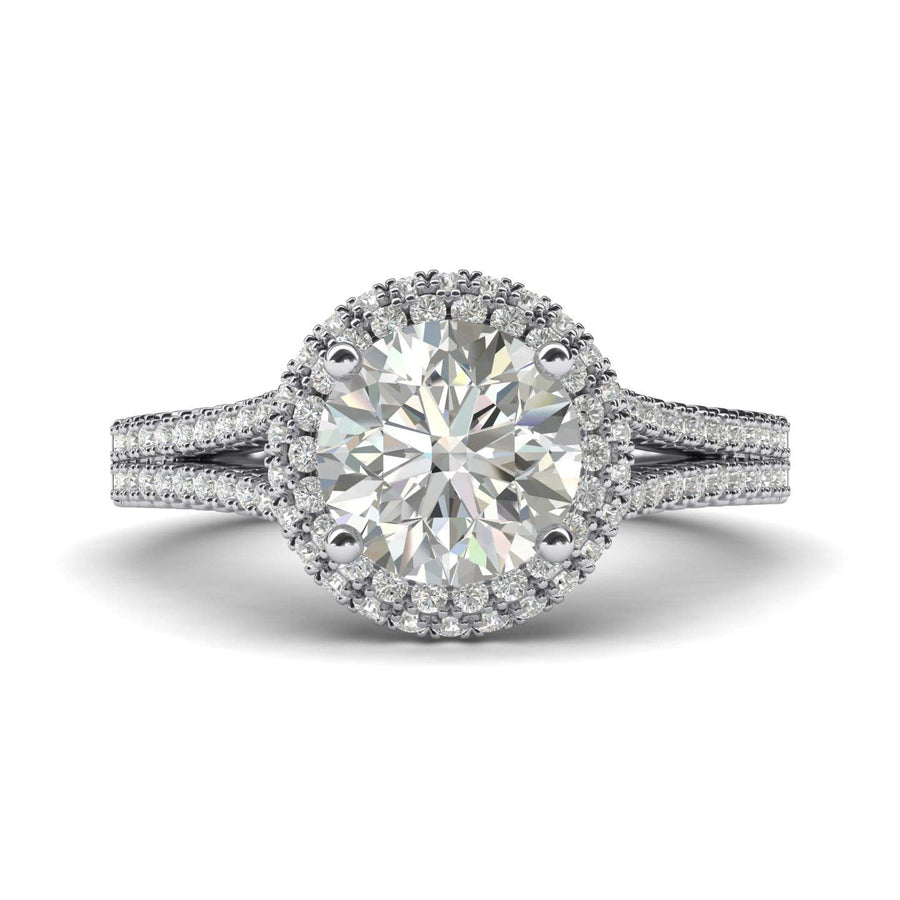 Engagement Rings Dual Halo Split Shank 2CT Moissanite Promise Rings