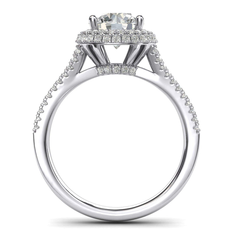 Engagement Rings Dual Halo Split Shank 2CT Moissanite Promise Rings