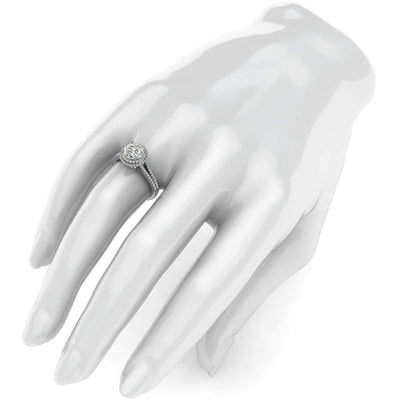 Engagement Rings Dual Halo Split Shank 2CT Moissanite Promise Rings