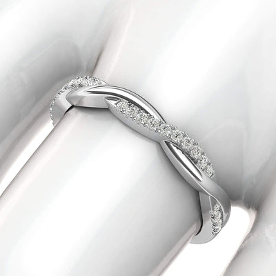 Engagement Rings Silver 2.5mm Petite Twisted Vine Moissanite Promise Rings
