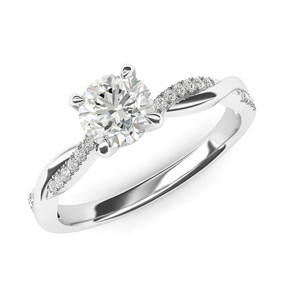 Engagement Rings Silver 4-Prong Petite Twisted Vine 1CT Moissanite Promise Rings