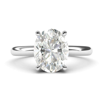 Engagement Rings Silver 8x10mm Oval-Cut Moissanite Promise Rings