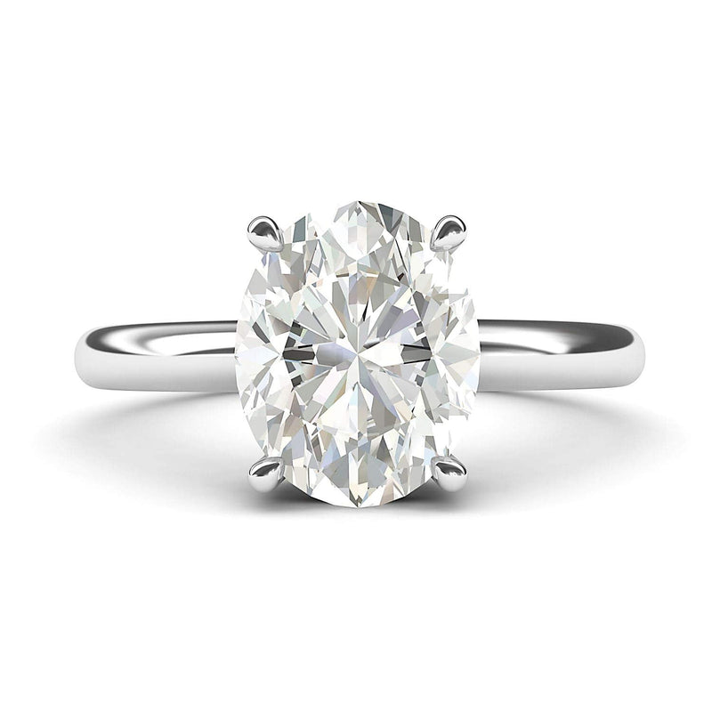 Engagement Rings Silver 8x10mm Oval-Cut Moissanite Promise Rings