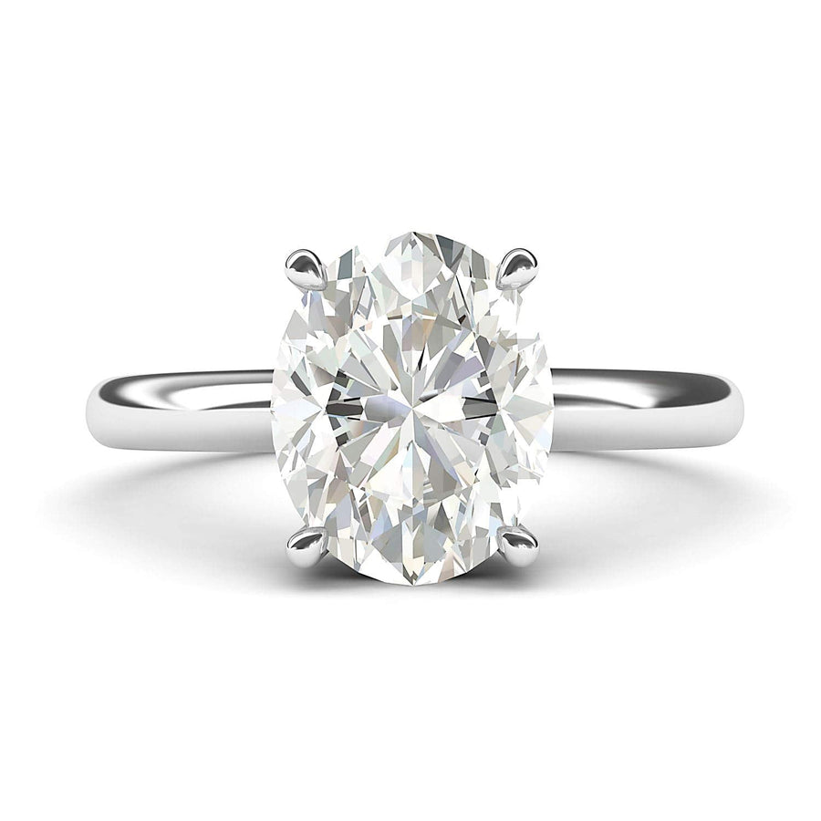 Engagement Rings Silver 8x10mm Oval-Cut Moissanite Promise Rings