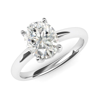 Engagement Rings Silver 8x10mm Oval-Cut Moissanite Promise Rings