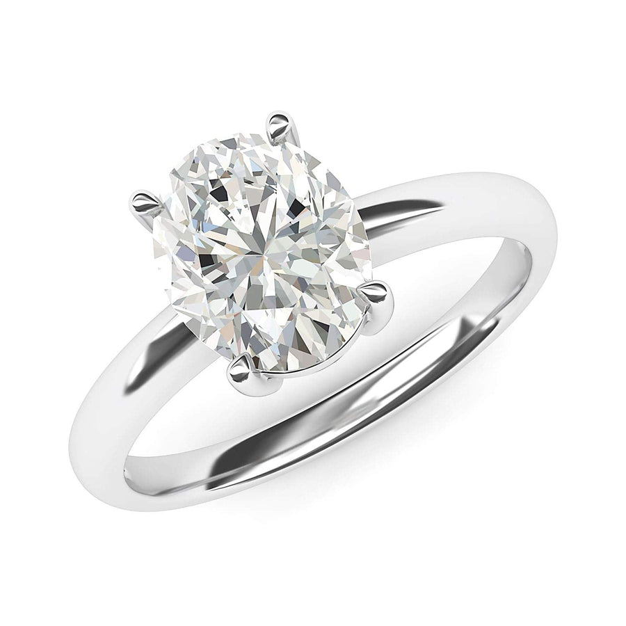 Engagement Rings Silver 8x10mm Oval-Cut Moissanite Promise Rings