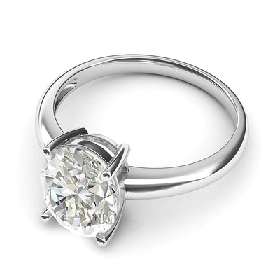Engagement Rings Silver 8x10mm Oval-Cut Moissanite Promise Rings