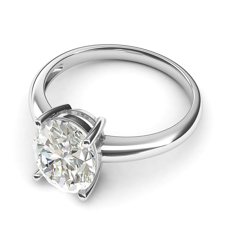 Engagement Rings Silver 8x10mm Oval-Cut Moissanite Promise Rings