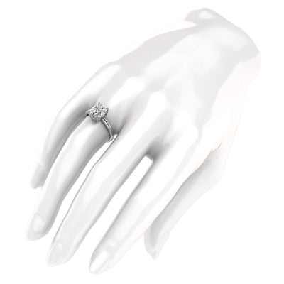 Engagement Rings Silver 8x10mm Oval-Cut Moissanite Promise Rings