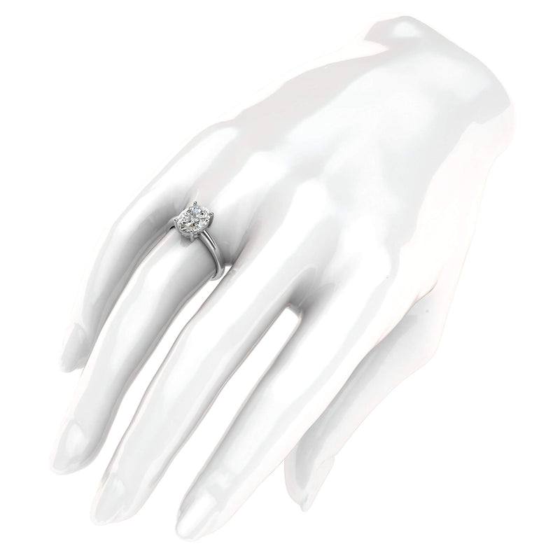 Engagement Rings Silver 8x10mm Oval-Cut Moissanite Promise Rings