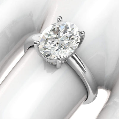 Engagement Rings Silver 8x10mm Oval-Cut Moissanite Promise Rings