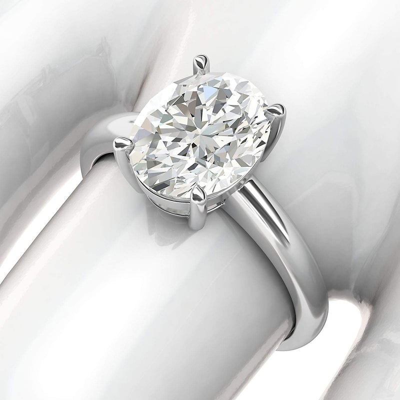 Engagement Rings Silver 8x10mm Oval-Cut Moissanite Promise Rings