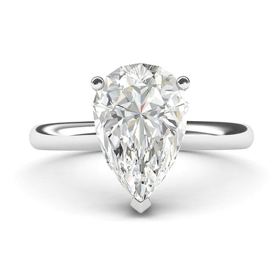 Engagement Rings Silver 8x12mm Pear-shaped Moissanite Promise Rings
