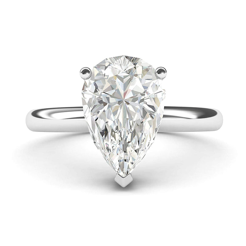 Engagement Rings Silver 8x12mm Pear-shaped Moissanite Promise Rings