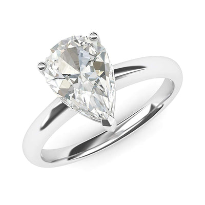 Engagement Rings Silver 8x12mm Pear-shaped Moissanite Promise Rings