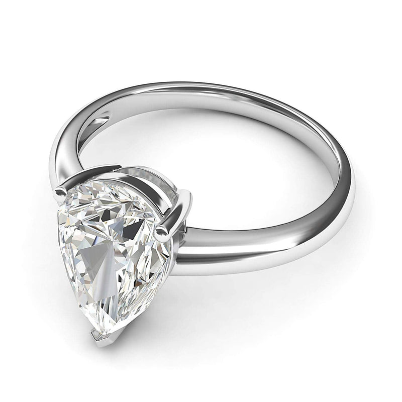Engagement Rings Silver 8x12mm Pear-shaped Moissanite Promise Rings