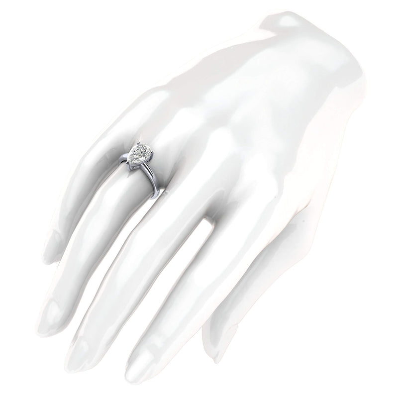 Engagement Rings Silver 8x12mm Pear-shaped Moissanite Promise Rings