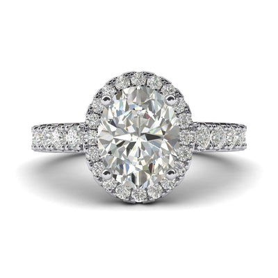 Engagement Rings Silver Brilliant 8x10mm Oval Shape Moissanite Promise Rings