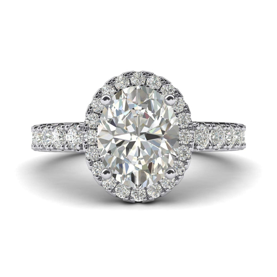 Engagement Rings Silver Brilliant 8x10mm Oval Shape Moissanite Promise Rings