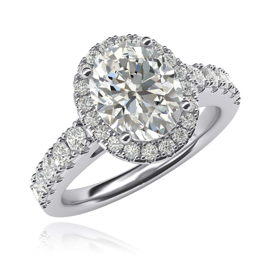 Engagement Rings Silver Brilliant 8x10mm Oval Shape Moissanite Promise Rings