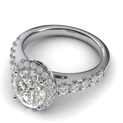 Engagement Rings Silver Brilliant 8x10mm Oval Shape Moissanite Promise Rings