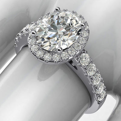 Engagement Rings Silver Brilliant 8x10mm Oval Shape Moissanite Promise Rings