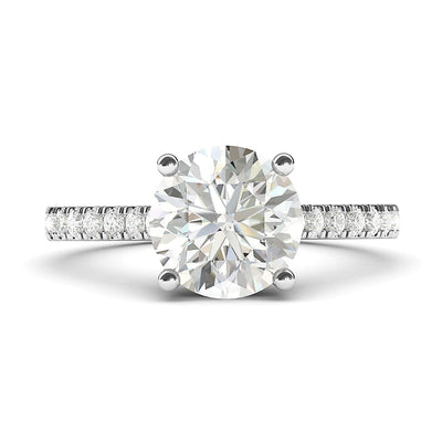 Engagement Rings Silver Classic 4-Prong 2CT Moissanite Promise Rings