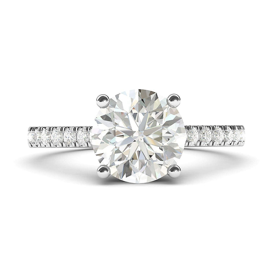 Engagement Rings Silver Classic 4-Prong 2CT Moissanite Promise Rings